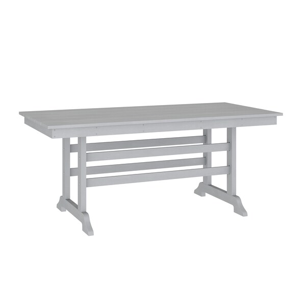 Flash Furniture Abraham Indoor/Outdoor 72-in Rectangle Recycled HDPE Adirondack Dining Table for 6 in Gray LE-HMP-158-01-GRY-GG - main